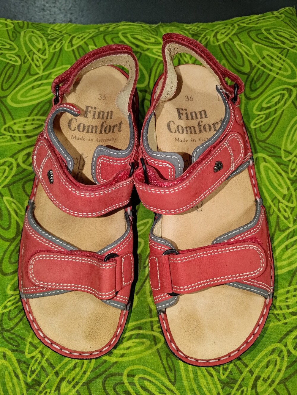 Finn Comfort Women's Gomera Red Sandals EU 36 US 5.5-6